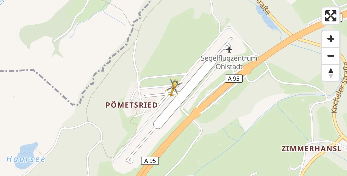 Flugroute Rettungshubschrauber Ohlstadt Flugplatz - Ohlstadt Flugplatz, 22 April 2026, 10:21
