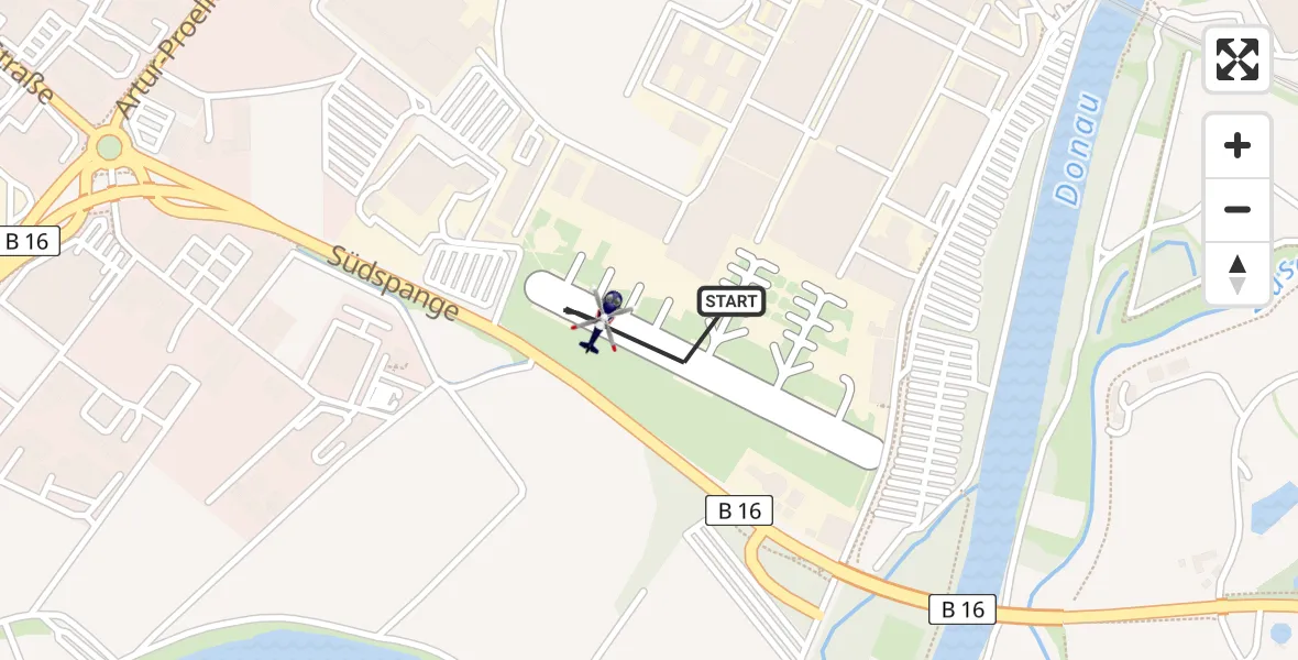 Flugroute Polizeihubschrauber Donauwörth Hubschrauberlandeplatz - Donauwörth Hubschrauberlandeplatz, 22 April 2026, 11:33