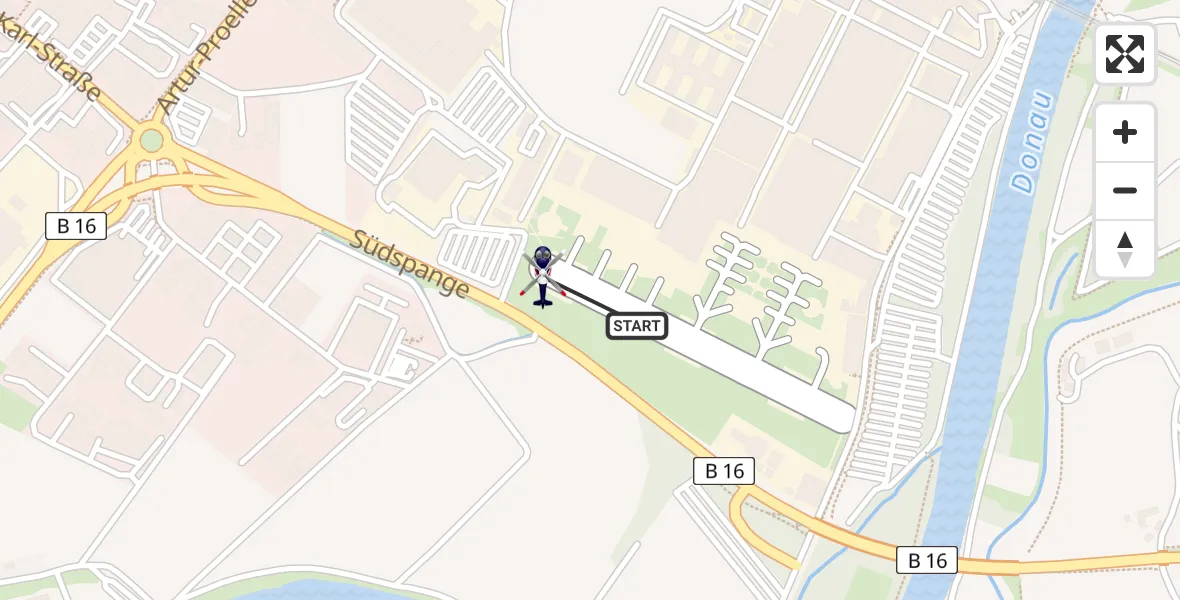 Flugroute Polizeihubschrauber Donauwörth Hubschrauberlandeplatz - Donauwörth Hubschrauberlandeplatz, 22 April 2026, 11:42