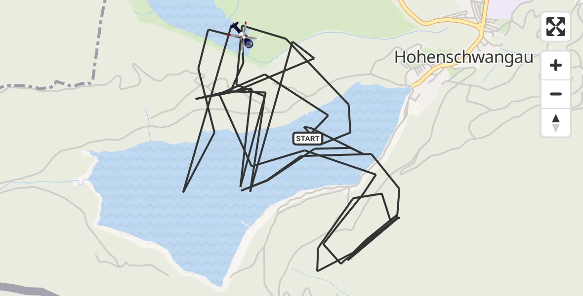 Flugroute Polizeihubschrauber Schwangau - Schwangau, 22 April 2026, 12:00
