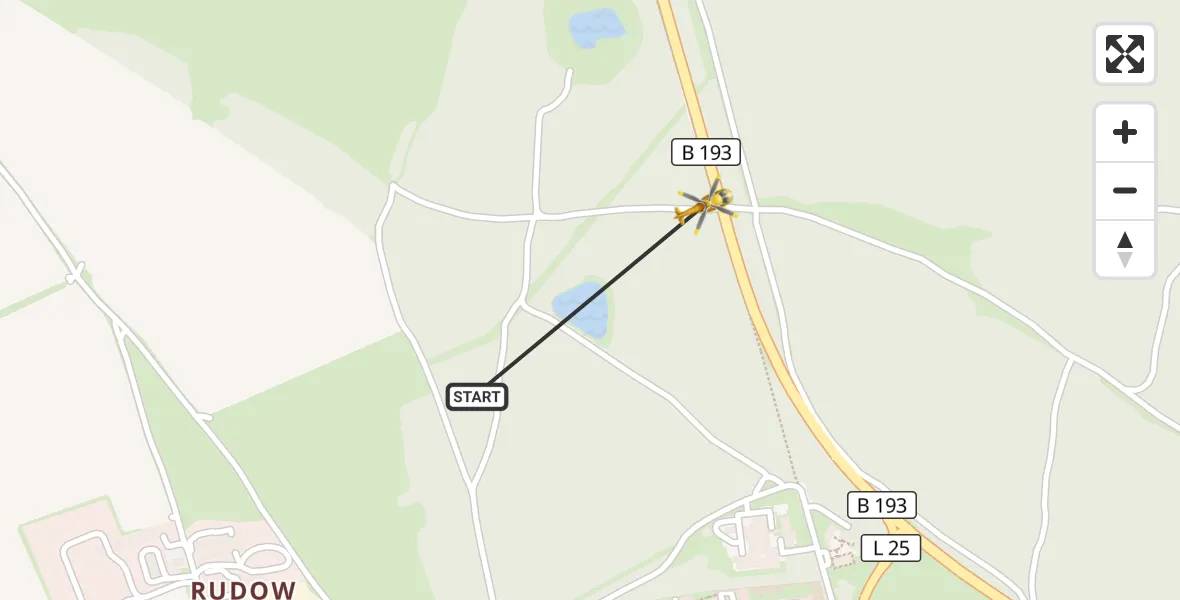 Flugroute Rettungshubschrauber Neustrelitz - Neustrelitz, 22 April 2026, 12:03