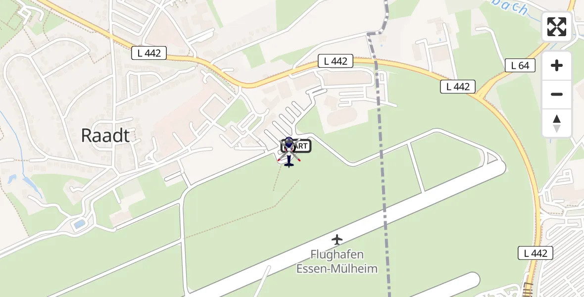 Flugroute Polizeihubschrauber Mülheim an der Ruhr - Essen-Mülheim Flughafen, 22 April 2026, 12:20