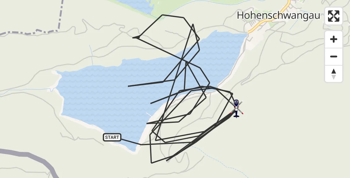 Flugroute Polizeihubschrauber Schwangau - Schwangau, 22 April 2026, 12:38