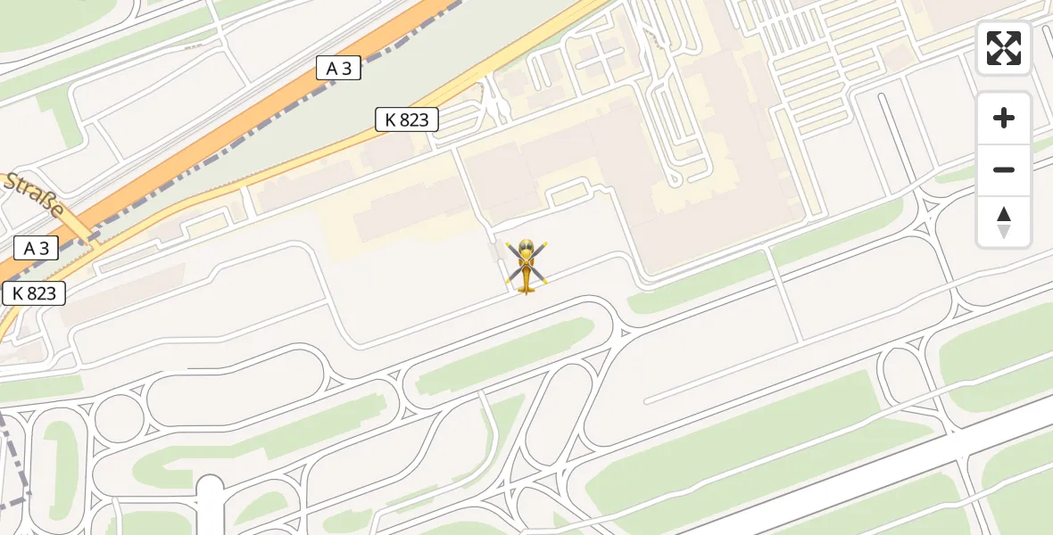 Flugroute Rettungshubschrauber Frankfurt Flughafen - Frankfurt Flughafen, 22 April 2026, 12:43