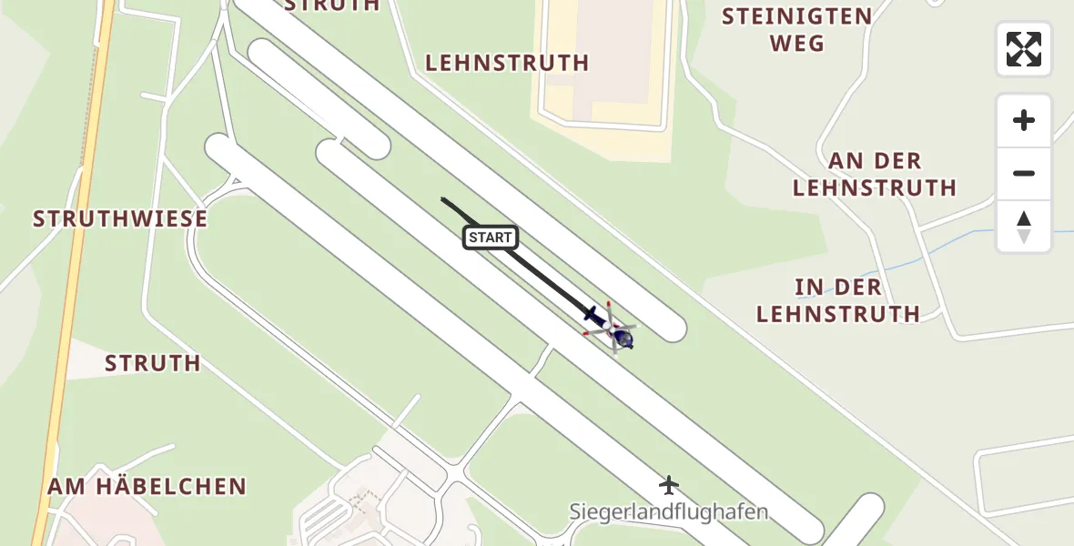 Flugroute Polizeihubschrauber Siegerland Flughafen - Siegerland Flughafen, 22 April 2026, 12:44