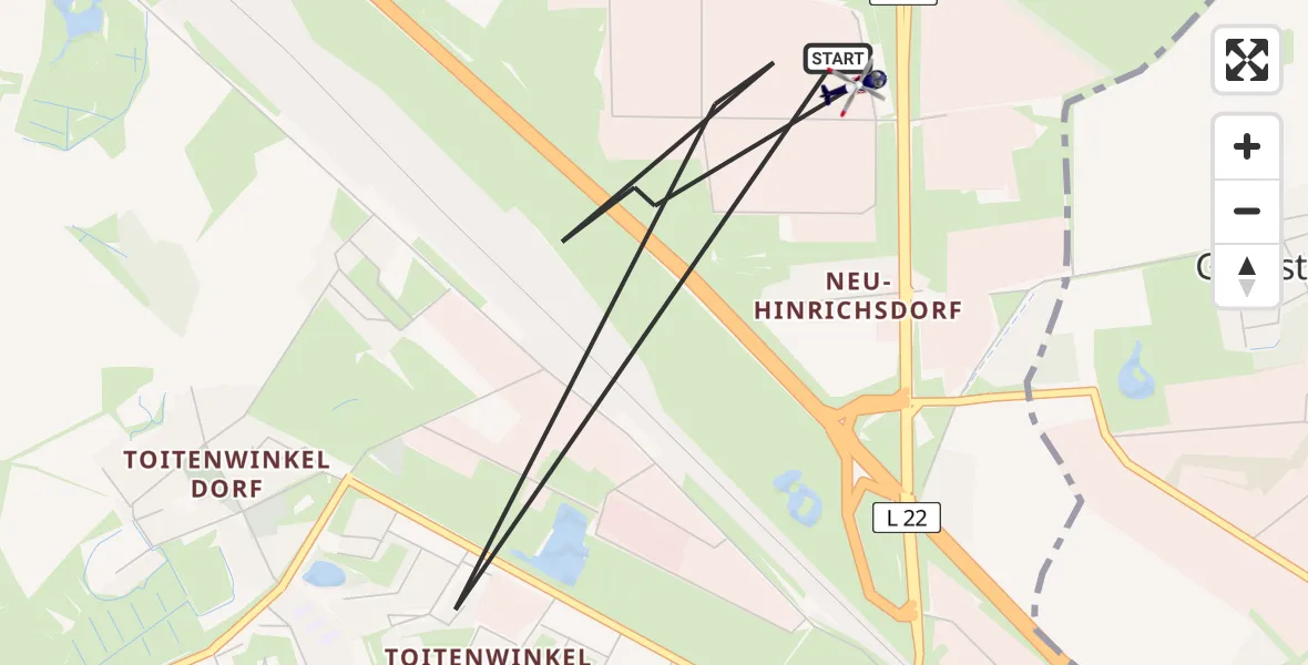 Flugroute Polizeihubschrauber Rostock - Rostock, 22 April 2026, 13:19