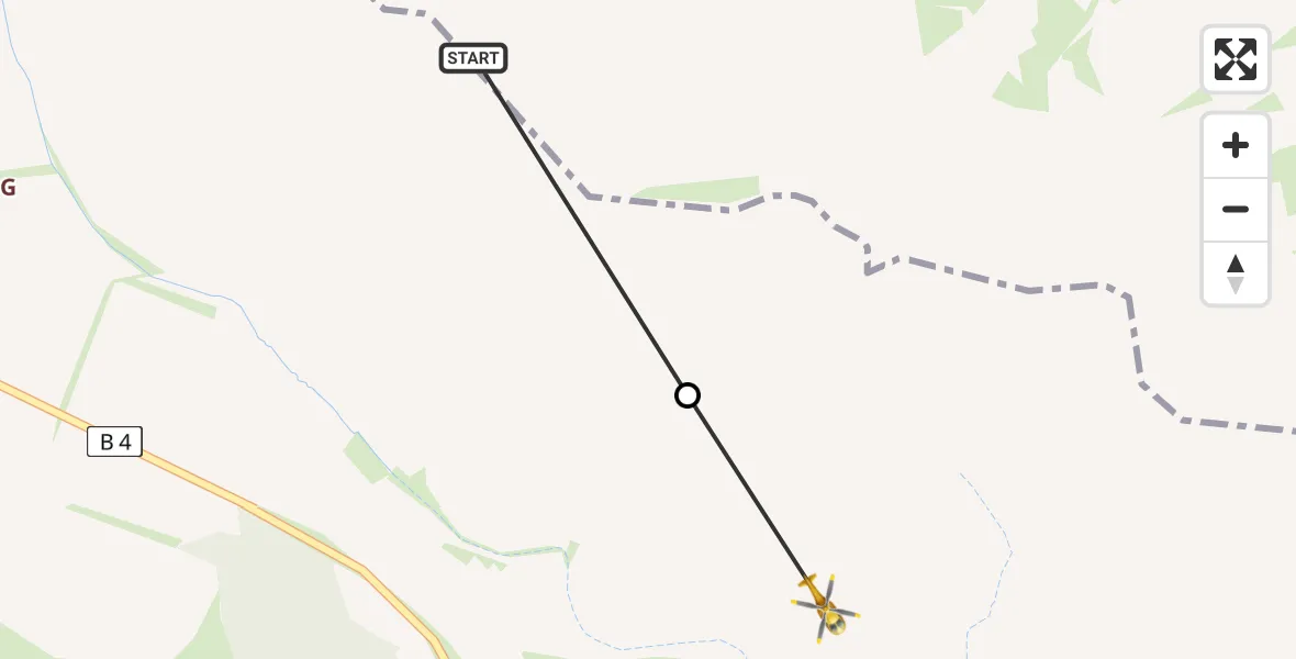 Flugroute Rettungshubschrauber Heringen/Helme - Sondershausen, 23 April 2026, 07:10