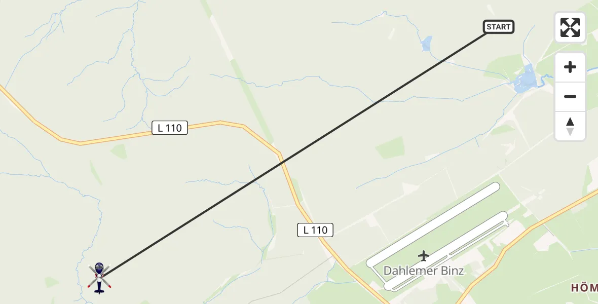 Flugroute Polizeihubschrauber Dahlem - Dahlem, 23 April 2026, 09:06