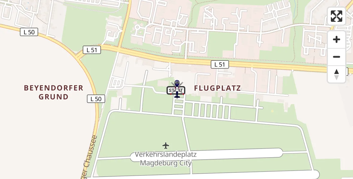 Flugroute Polizeihubschrauber Magdeburg City Flugplatz - Magdeburg City Flugplatz, 23 April 2026, 09:17