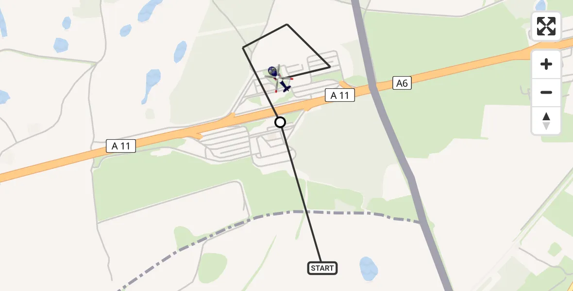 Flugroute Polizeihubschrauber Mescherin - Nadrensee, 23 April 2026, 09:47