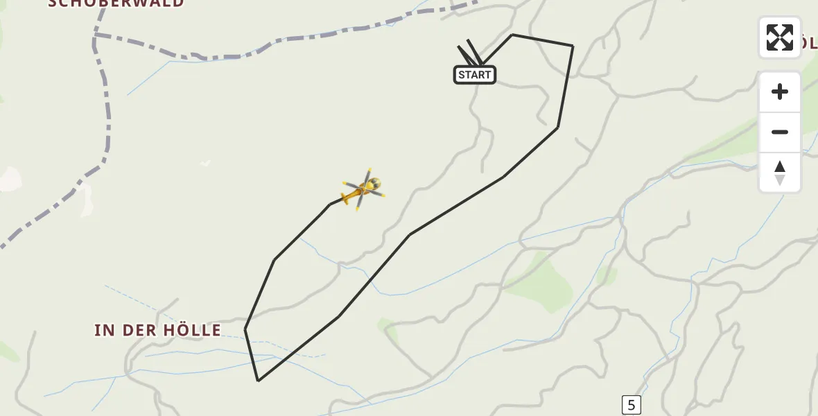 Flugroute Rettungshubschrauber Eschenlohe - Eschenlohe, 23 April 2026, 09:55