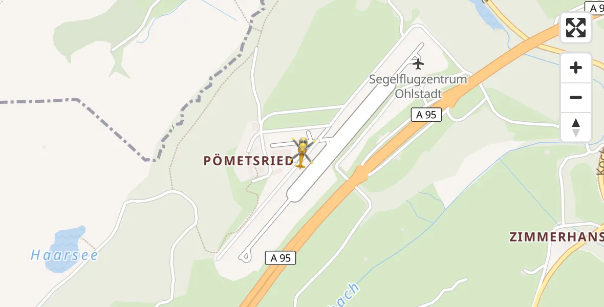 Flugroute Rettungshubschrauber Ohlstadt Flugplatz - Ohlstadt Flugplatz, 23 April 2026, 10:13