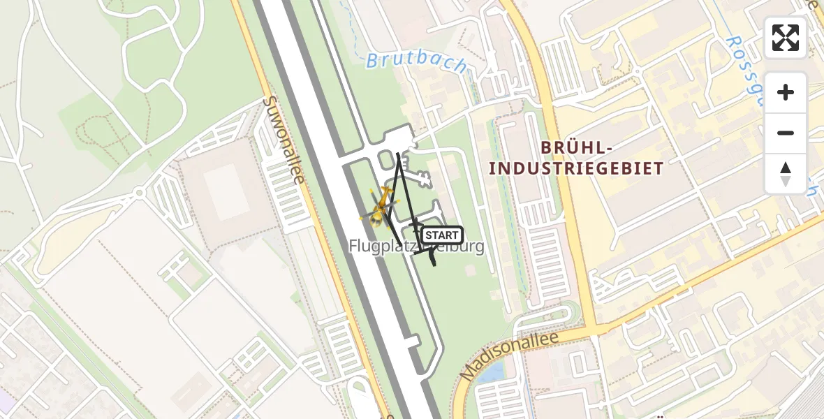 Flugroute Ambulanzhubschrauber Freiburg im Breisgau Flugplatz - Freiburg im Breisgau Flugplatz, 23 April 2026, 10:28