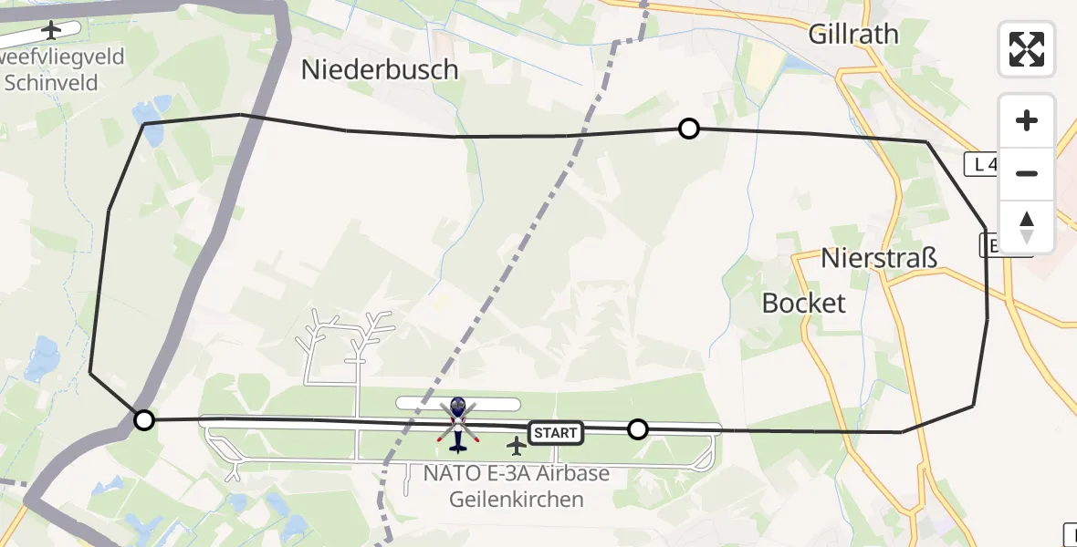 Flugroute Polizeihubschrauber Militärflugplatz Geilenkirchen - Militärflugplatz Geilenkirchen, 23 April 2026, 11:33