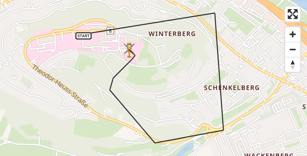 Flugroute Rettungshubschrauber Saarbrücken - Saarbrücken, 23 April 2026, 11:40