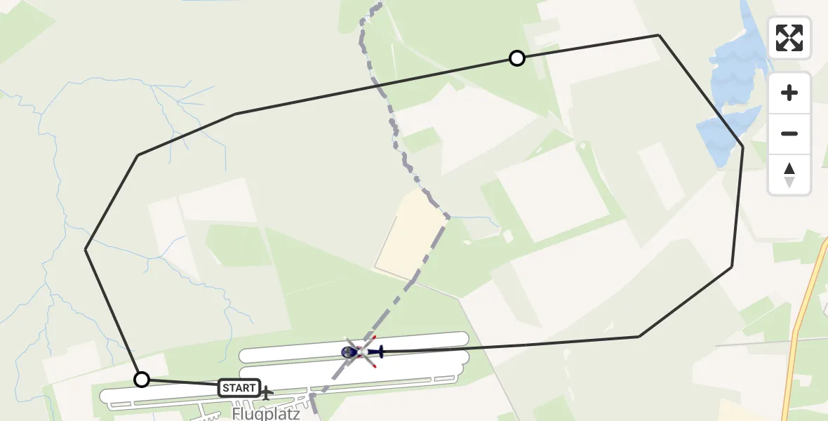 Flugroute Polizeihubschrauber Dinslaken-Schwarze Heide Flugplatz - Dinslaken-Schwarze Heide Flugplatz, 23 April 2026, 11:41