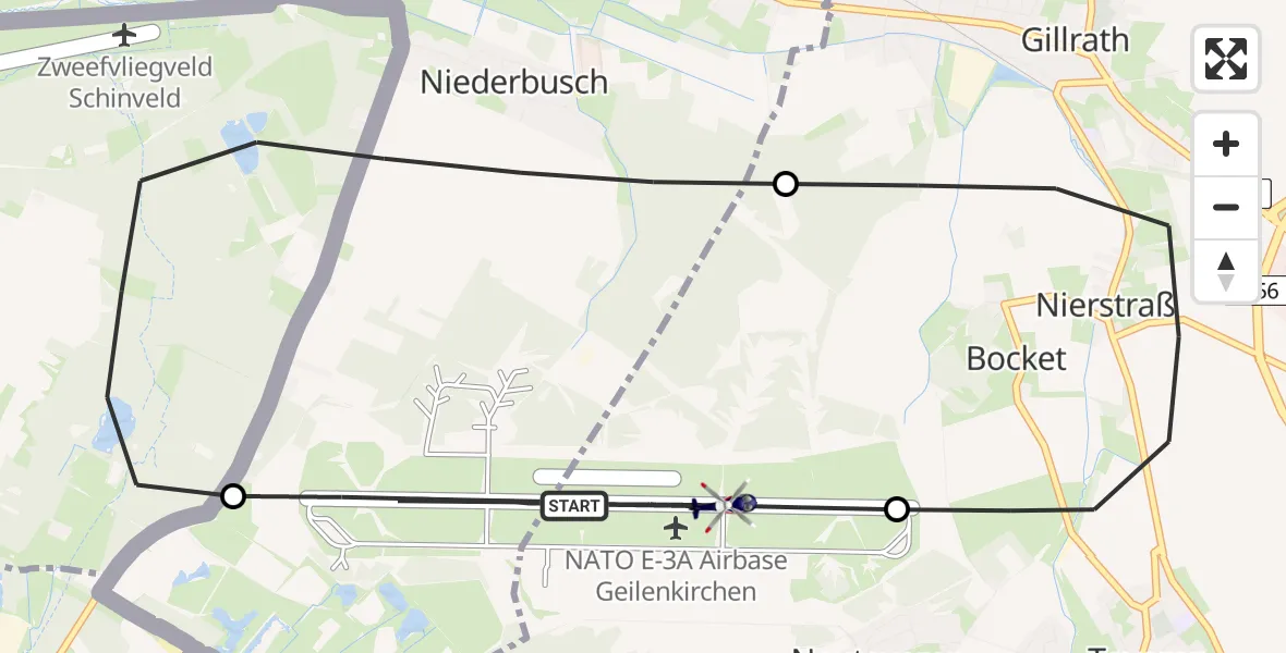 Flugroute Polizeihubschrauber Militärflugplatz Geilenkirchen - Militärflugplatz Geilenkirchen, 23 April 2026, 11:43