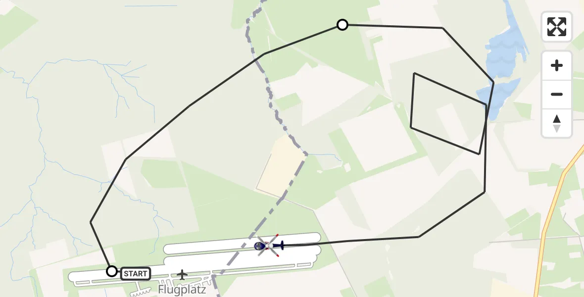 Flugroute Polizeihubschrauber Dinslaken-Schwarze Heide Flugplatz - Dinslaken-Schwarze Heide Flugplatz, 23 April 2026, 12:12