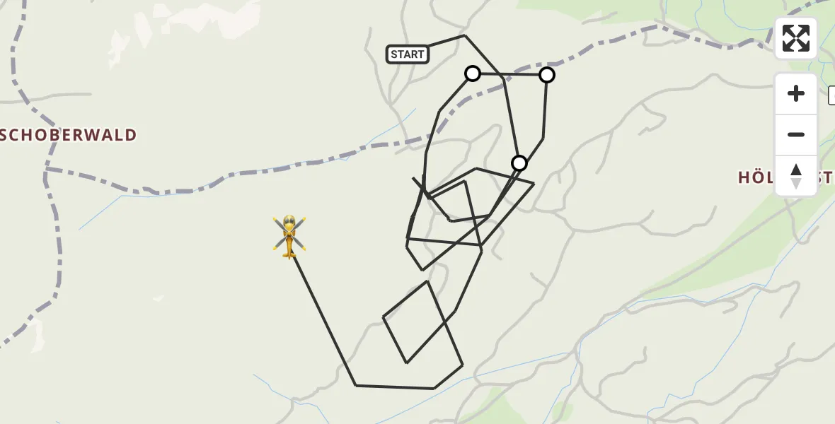 Flugroute Rettungshubschrauber Schwaigen - Eschenlohe, 23 April 2026, 12:15