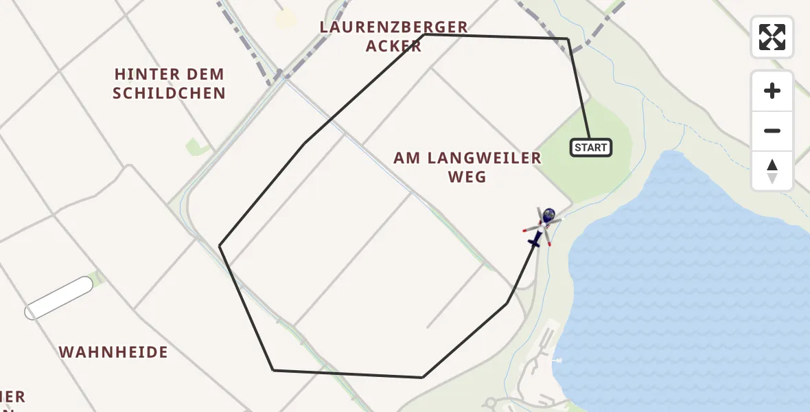 Flugroute Polizeihubschrauber Eschweiler - Eschweiler, 23 April 2026, 12:32