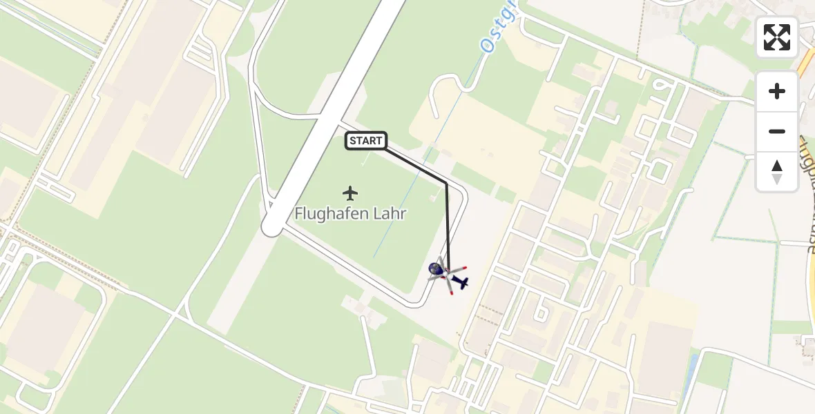 Flugroute Polizeihubschrauber Lahr Flughafen - Lahr Flughafen, 23 April 2026, 12:34