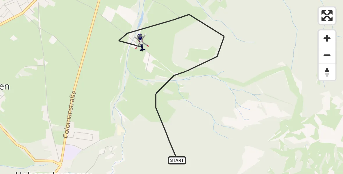 Flugroute Polizeihubschrauber Schwangau - Schwangau, 23 April 2026, 13:02