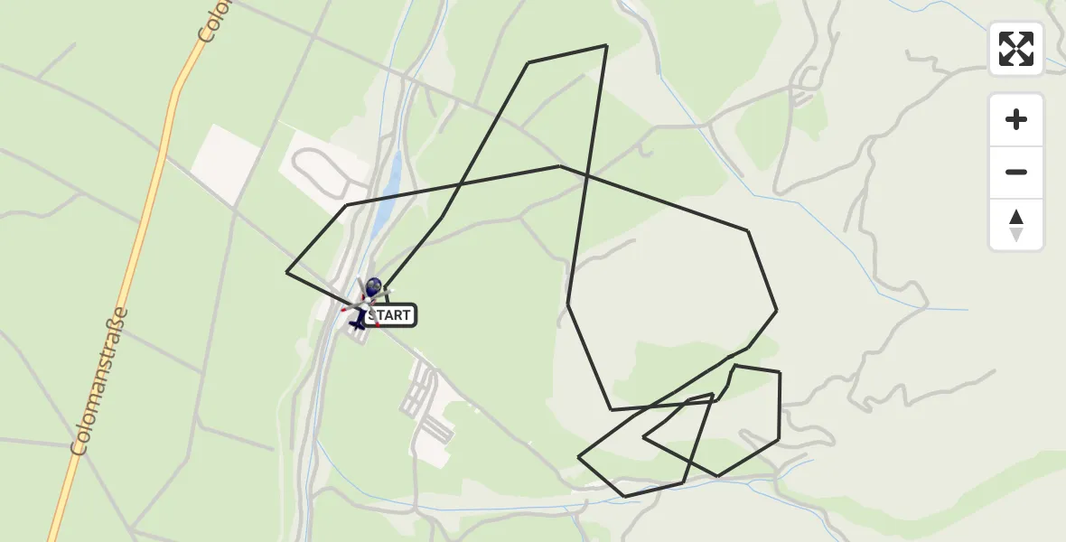Flugroute Polizeihubschrauber Schwangau - Schwangau, 23 April 2026, 13:06
