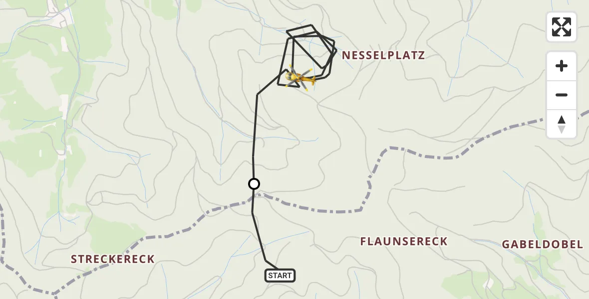 Flugroute Ambulanzhubschrauber Stegen - Glottertal, 23 April 2026, 13:26
