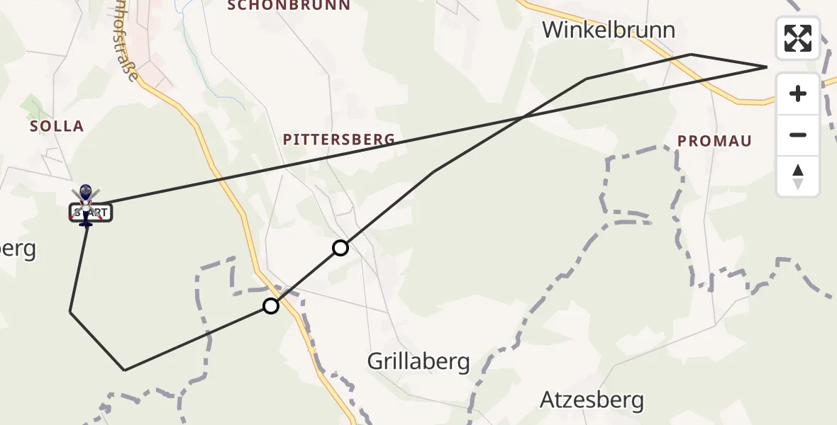 Flugroute Polizeihubschrauber Freyung - Freyung, 23 April 2026, 13:51