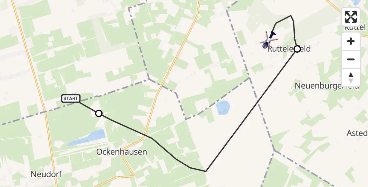 Flugroute Polizeihubschrauber Wiesmoor - Zetel, 23 April 2026, 13:52