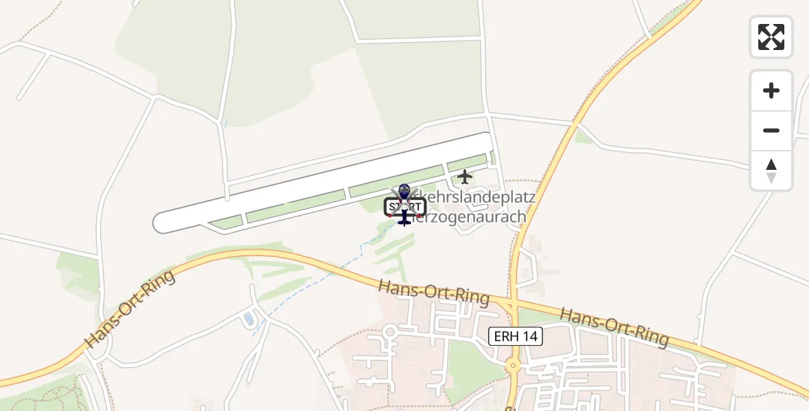 Flugroute Polizeihubschrauber Herzogenaurach Flugplatz - Herzogenaurach Flugplatz, 23 April 2026, 14:54