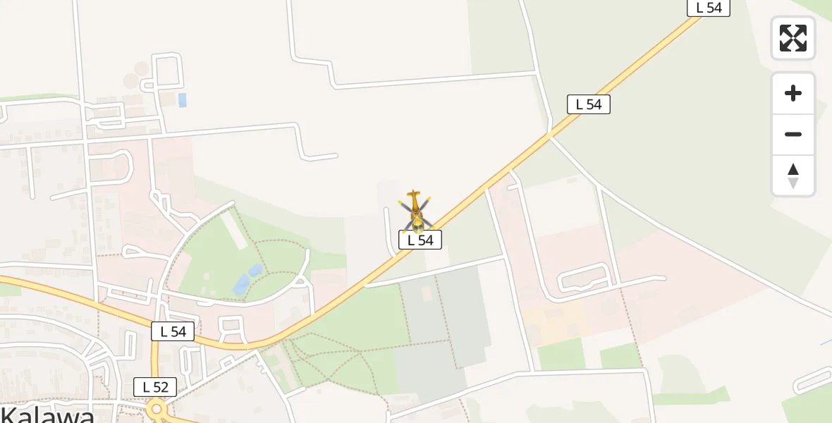 Flugroute Rettungshubschrauber Calau - Calau, 23 April 2026, 17:56