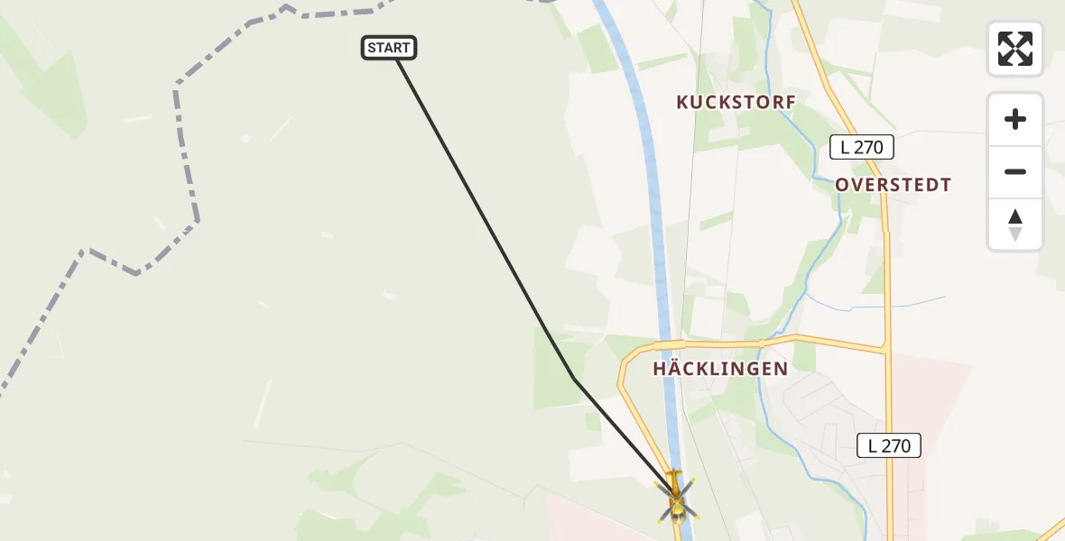 Flugroute Rettungshubschrauber Bad Bodenteich - Bad Bodenteich, 23 April 2026, 18:24