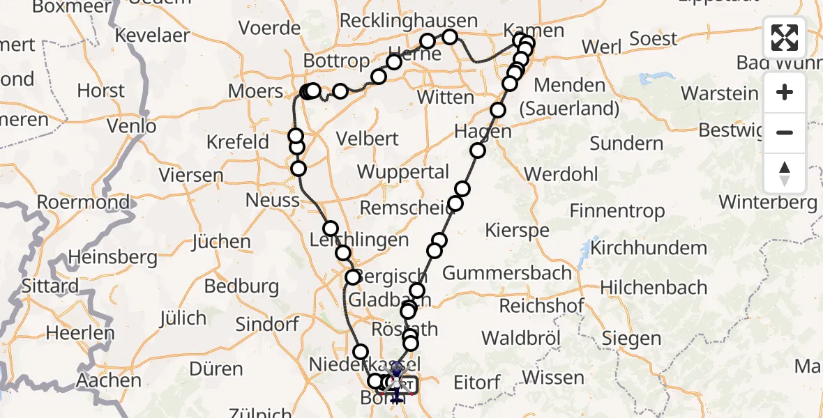 Flugroute Polizeihubschrauber Sankt Augustin - Sankt Augustin, 23 April 2026, 20:11