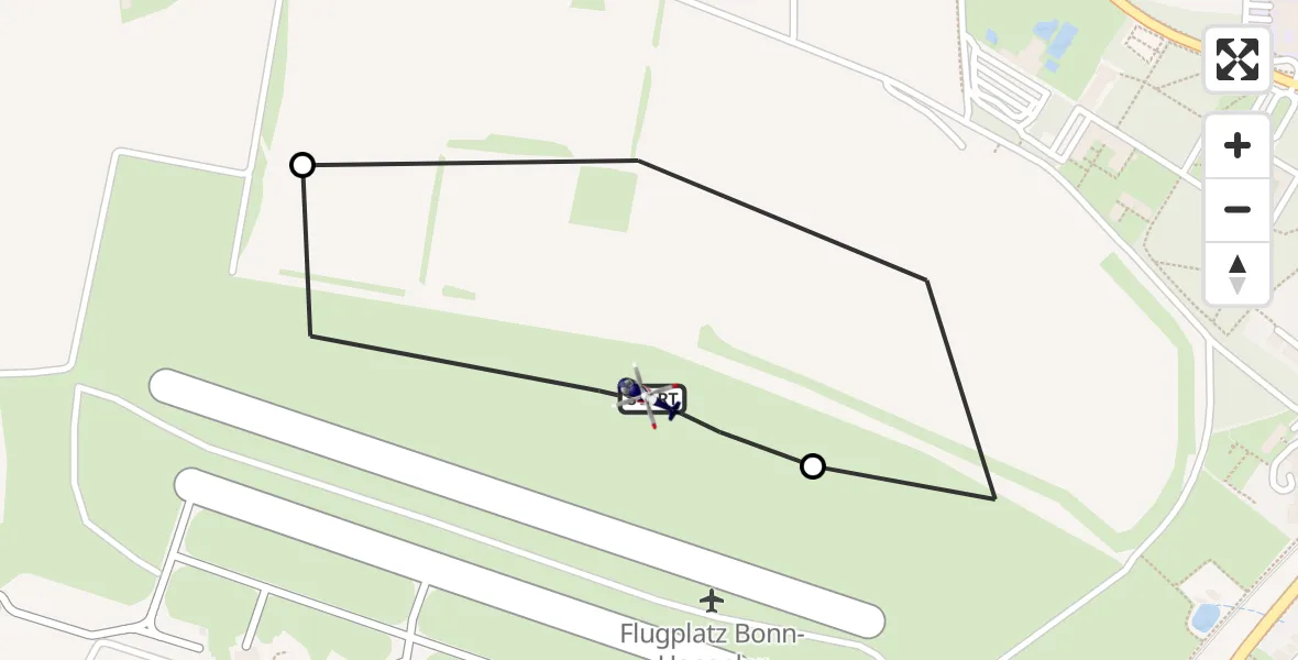 Flugroute Polizeihubschrauber Bonn-Hangelar Flugplatz - Bonn-Hangelar Flugplatz, 24 April 2026, 06:32