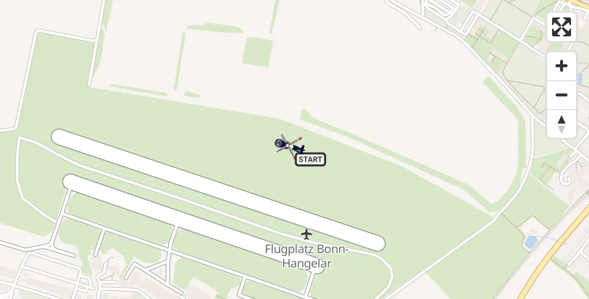 Flugroute Polizeihubschrauber Bonn-Hangelar Flugplatz - Bonn-Hangelar Flugplatz, 24 April 2026, 06:36