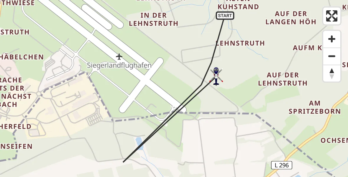 Flugroute Polizeihubschrauber Siegerland Flughafen - Siegerland Flughafen, 24 April 2026, 08:24