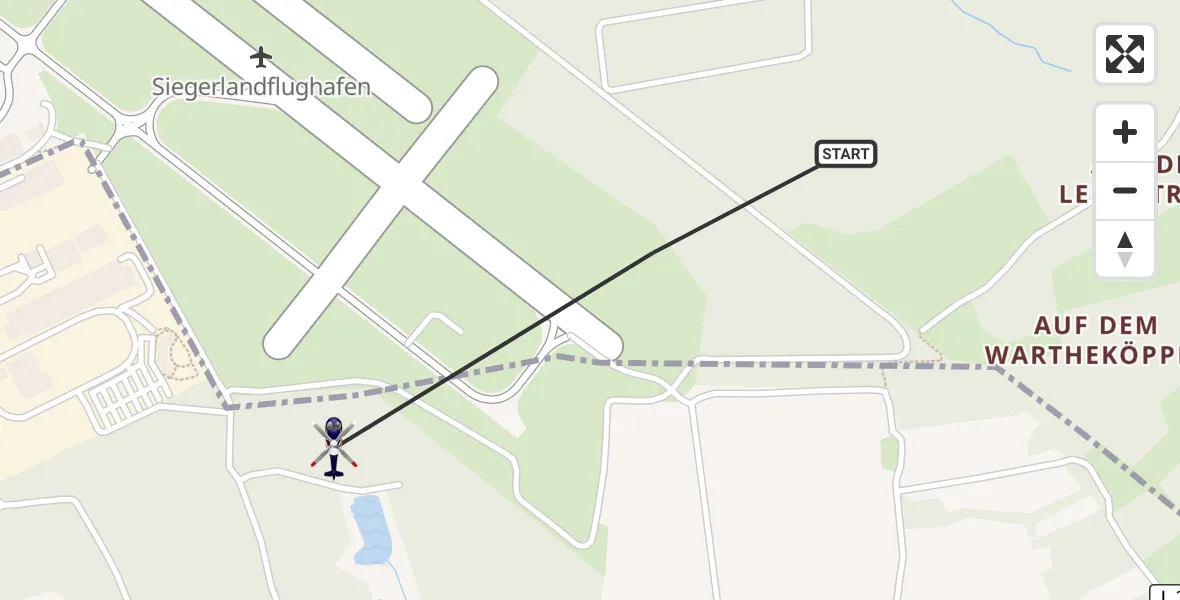 Flugroute Polizeihubschrauber Siegerland Flughafen - Siegerland Flughafen, 24 April 2026, 08:49