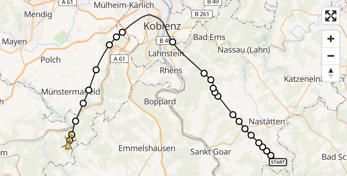 Flugroute Rettungshubschrauber Strüth - Lütz, 24 April 2026, 10:26