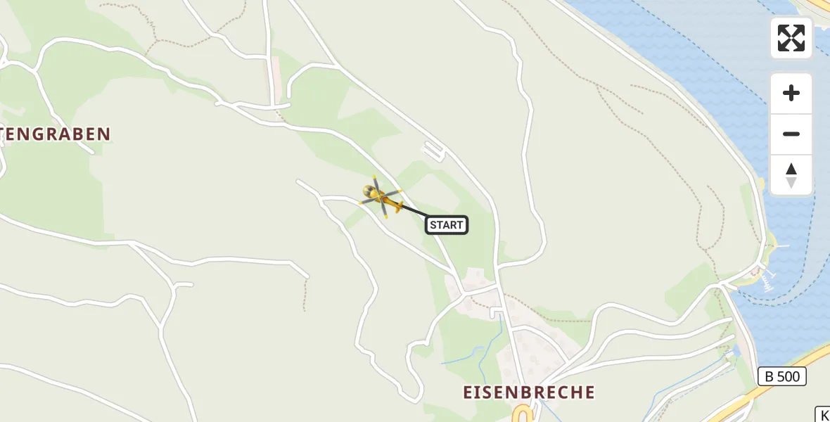 Flugroute Ambulanzhubschrauber Schluchsee - Schluchsee, 24 April 2026, 10:38