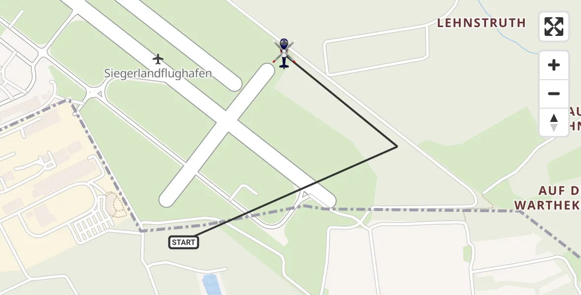 Flugroute Polizeihubschrauber Siegerland Flughafen - Siegerland Flughafen, 24 April 2026, 10:43