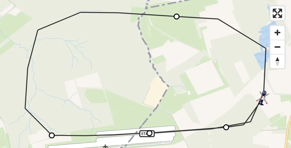 Flugroute Polizeihubschrauber Dinslaken-Schwarze Heide Flugplatz - Bottrop, 24 April 2026, 10:45