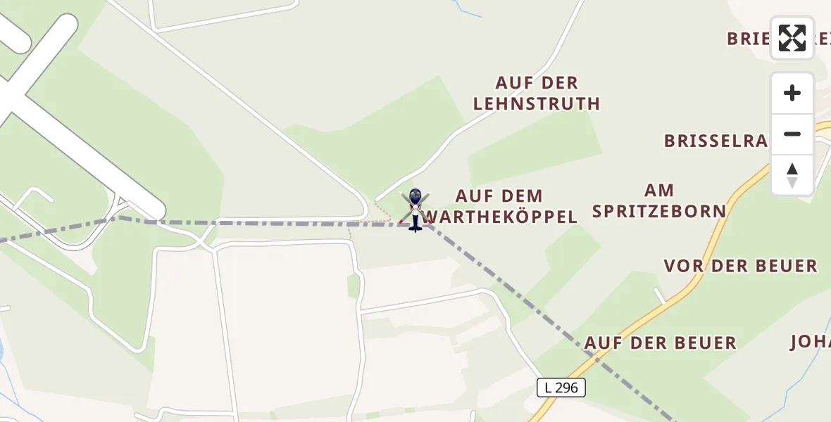 Flugroute Polizeihubschrauber Siegerland Flughafen - Siegerland Flughafen, 24 April 2026, 10:55