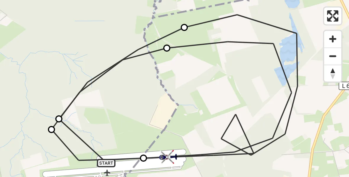 Flugroute Polizeihubschrauber Dinslaken-Schwarze Heide Flugplatz - Bottrop, 24 April 2026, 11:04