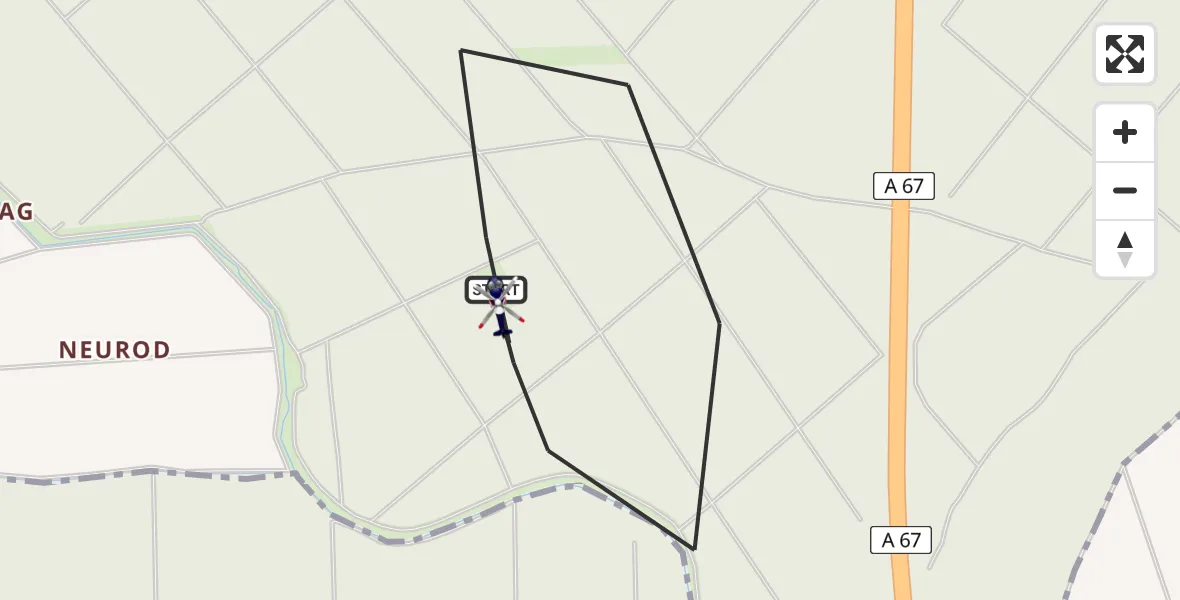 Flugroute Polizeihubschrauber Gernsheim - Gernsheim, 24 April 2026, 11:44