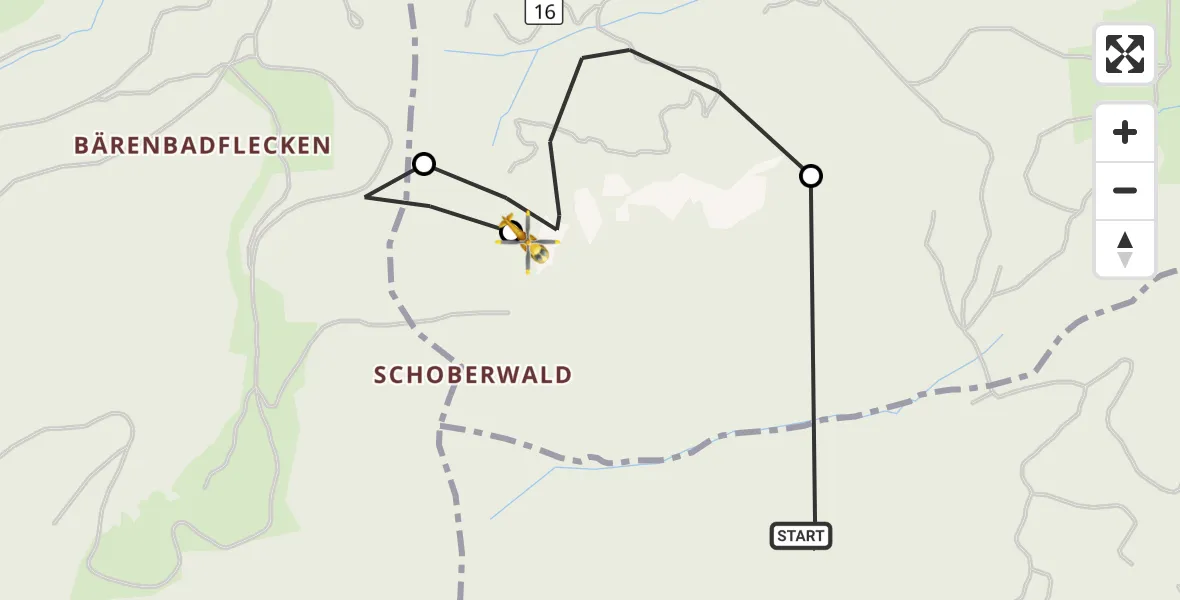 Flugroute Rettungshubschrauber Eschenlohe - Schwaigen, 24 April 2026, 12:28
