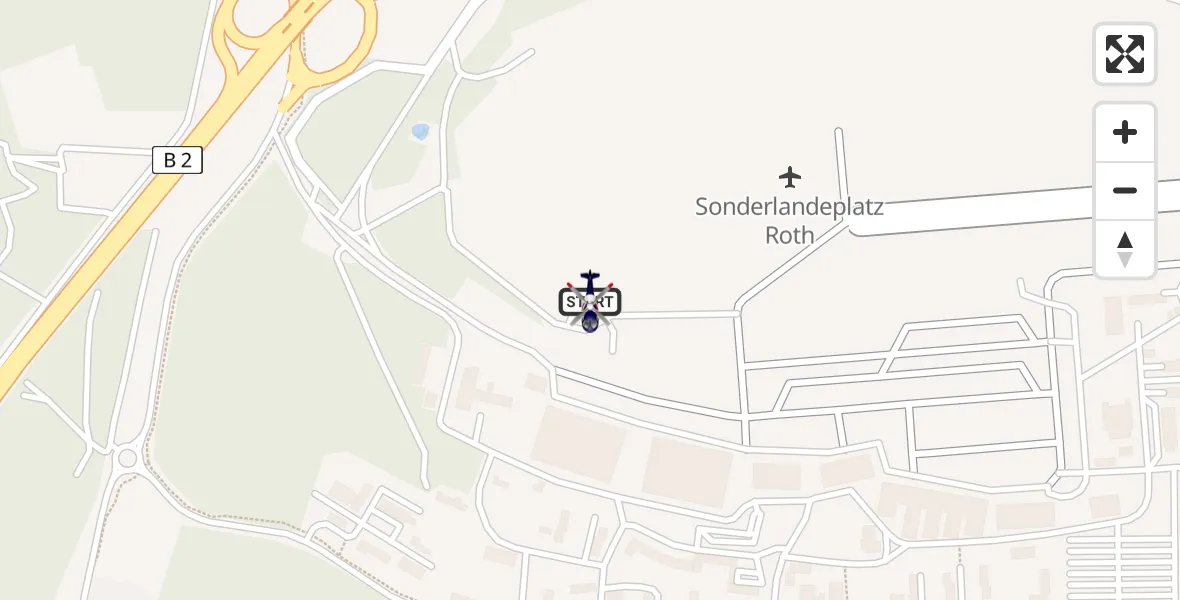 Flugroute Polizeihubschrauber Roth - Roth, 24 April 2026, 12:30