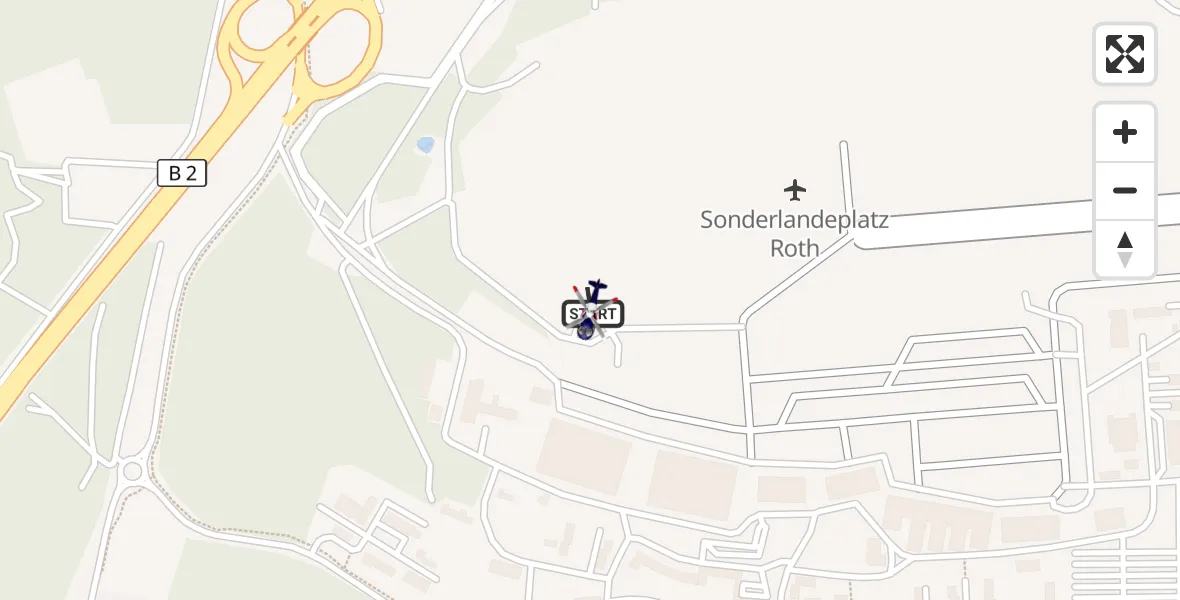 Flugroute Polizeihubschrauber Roth - Roth, 24 April 2026, 12:36