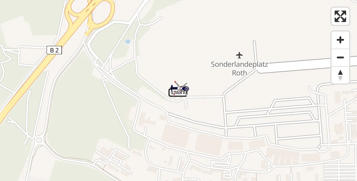 Flugroute Polizeihubschrauber Roth - Roth, 24 April 2026, 12:40