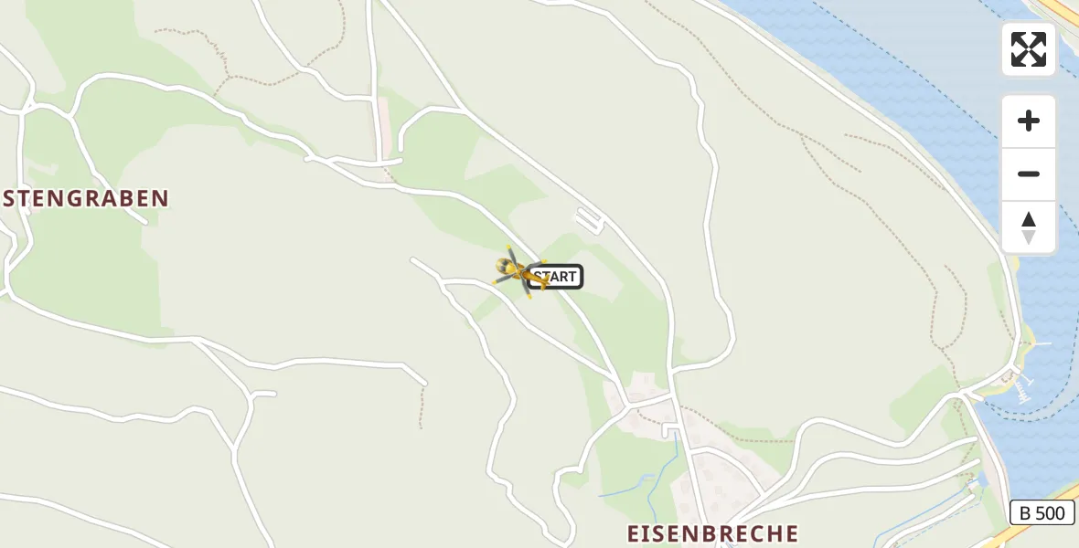 Flugroute Ambulanzhubschrauber Schluchsee - Schluchsee, 24 April 2026, 12:49
